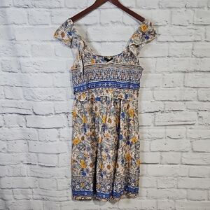 Floral Ruffled Smocked Mini Sundress